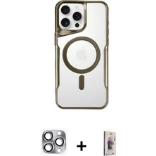 Cepte Toptan iPhone 16 Pro Max Yadigar Klasik Özel Seri - Siyah Bilvis 3D Cam Ekran Koruyucu + Gri Pers Alüminyum Kamera Lens