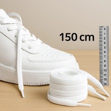 Mece Spor 150 cm Yassı Beyaz Bağcık - Tüm Spor ve Günlük Ayakkabılarla Uyumlu"
