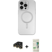 iPhone 14 Pro Akış Minimal Özel Seri - Siyah 20D Premium Cam Ekran Koruyucu + Gold Raze Metal Kamera Lens