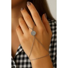 Gümüş Renk Beyaz Taş Yuvarlak Çelik Şahmeran