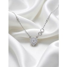 Leifa Jewelry Mozanit Taşlı 925 Ayar Gümüş Kar Tanesi Tasarım Kolye