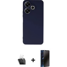 BUTİMAR'S Redmi 13 4g Kozmos Yansıma Özel Seri - Siyah 3D Antistatik Hayalet Cam Ekran Koruyucu + Şeffaf Kamera Lens Koruma Cam