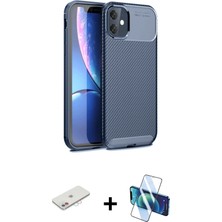 Cepte Toptan iPhone 11 Eksen Form Prime - Siyah 3D Antistatik Cam Ekran Koruyucu + Pembe Renkli Kamera Lens Koruma Cam