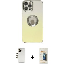 BUTİMAR'S iPhone 12 Pro Max Kutup Yansıma Özel Seri - Siyah 6d Mat Seramik Hayalet Nano Ekran Koruyucu + Gold Shine Kamera Lens