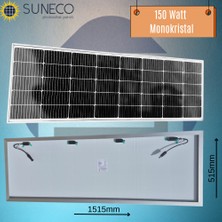 Suneco 150W Watt Half-Cut Monokristal Solar Güneş Paneli A Sınıf Karavan