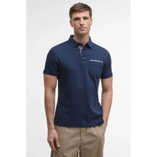 Barbour Premium Corpatch Tailored Polo Yaka NY91 Navy