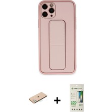 Cepte Toptan iPhone 11 Pro Max Akış Doku - Siyah 20D Premium Cam Ekran Koruyucu + Mavi Renkli Kamera Lens Koruma Cam