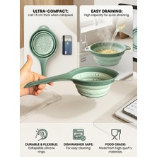 Cook&Kitchen Katlanabilir Süzgeç 14 cm Yeşil