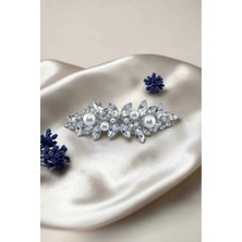 RALBAX Trefle Saç Aksesuarı – Inci ve Kristal Taşlı, Markiz Kesim Şık Kadın Saç Tokası