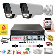 Bises 2 Li Sesli Araç Insan Yüz Tanımalı Hareket Algılayan 5 Mp Lens 9 Warm LED Gece Renkli Kamera Seti 5909WS