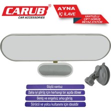 PINUKS Ayna Iç Dikiz Çift Görüşlü Vantuzlu Beyaz 27X7CM Adet