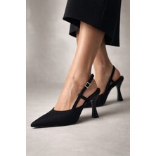 Firibu Kadın Kahverengi Slingback Stiletto Topuklu Ayakkabı Şık Davet Ofis Günlük Zarif Rahat Trend