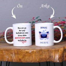 Zoommatik Kişiye Özel Yengeç Burcuna Hediye Mottolu Isimli  Kupa Bardak