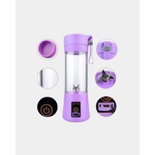 Uslucan Alışveriş Taşınabilir USB Şarjlı Mini Smoothie Blender 380ML Çelik Bıçaklı Portatif