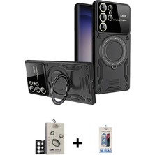 BUTİMAR'S Galaxy S25 Ultra Kıvılcım Modern Serisi - Siyah Joko Magic 5d Cam + Gümüş Bilvis Titan Kamera Lens