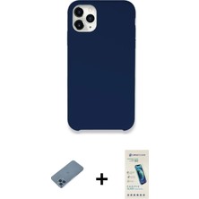 BUTİMAR'S iPhone 11 Pro Zirve Modern Özel Seri - Şeffaf Pasifik Cam Ekran Koruyucu + Mavi Shine Kamera Lens Koruma Cam