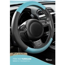 PINUKS Direksiyon Kılıfı Poşetli Geçme 38CM Noktalı Siyah Düz Turkuaz F103 Adet  PİNUKS-TC15-150029