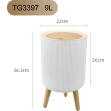 Silabor Beyaz Click Kapaklı Ayaklı Çöp Kovası 9 Litre Yuvarlak Yüksek Kalite Plastik