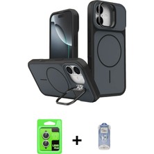 iPhone 17 Iz Modern Prime - Siyah Joko Magic 5d Cam + Gümüş Raze Metal Kamera Lens