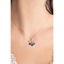 Renkli Zirkon Taşlı Kar Tanesi Çelik Kolye