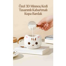 Wolawood Lüks 3D Minnoş Kedi Tasarımlı Kabartmalı Hediyelik Kupa Bardak & Güzel Anlara Özel Kahve Keyfi!