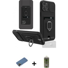 Cepte Toptan iPhone 12 Pro Max Vadi Form Prime - Siyah Joko Magic 5d Hayalet Cam + Gold Shine Kamera Lens Koruma Cam