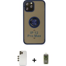 BUTİMAR'S iPhone 12 Pro Max Yörünge Çizgi - Siyah Joko Magic 5d Hayalet Cam + Gold Shine Kamera Lens