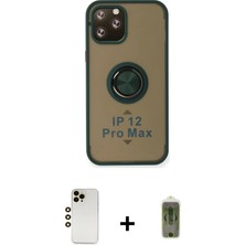 BUTİMAR'S iPhone 12 Pro Max Yörünge Çizgi - Siyah Joko Magic 5d Hayalet Cam + Gold Shine Kamera Lens