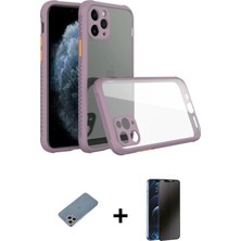 BUTİMAR'S iPhone 11 Pro Max Nova Asil Özel Seri - Siyah 3D Antistatik Hayalet Cam Ekran Koruyucu + Gümüş Shine Kamera Lens Koruma Cam