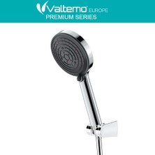 Türkiye Nalbur Valtemo Selfio Kireç Kırıcılı El Duşu Seti Krom-Siyah Neoflex Pvc Hortumlu (7624)