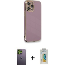 Cepte Toptan iPhone 12 Pro Yankı Serisi - Siyah Polymer Nano Ekran Koruyucu + Yeşil Neon Fosforlu Kamera Lens