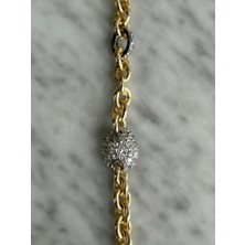 Fully Vip Altın Rengi Işıltılı Bileklik