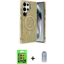 Cepte Toptan Galaxy S24 Ultra Eksen Çizgi - Siyah Joko Magic 5d Cam + Sarı Raze Metal Kamera Lens