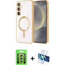 Cepte Toptan Galaxy A35 5g Nova Işık Özel Seri - Siyah 3D Antistatik Cam Ekran Koruyucu + Gümüş Raze Metal Kamera Lens