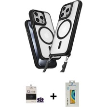 Cepte Toptan iPhone 14 Pro Max Atlas Doku Koleksiyonu - Siyah Polymer Nano Ekran Koruyucu + Gümüş Bilvis Titan Kamera Lens