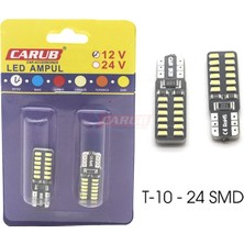 PINUKS T10 Fiber 12V 24 Ledli Yassı Canbus Ampul Beyaz Takım  PİNUKS-BR0405535