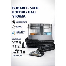 Qasul Derin Temizlikte Yeni Nesil Çözüm 600W Motor Gücü 1800W Buhar Gücü 17KPA Emiş 30 Saniyede Hazır Profesyonel Güçte 2’si 1 Arada Temizlik Makinesi