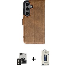 BUTİMAR'S Galaxy S24 Siluet Işık Serisi - Siyah Bilvis Hayalet Cam Ekran Koruyucu + Gold Pvd Metal Kamera Lens