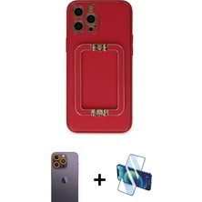 Cepte Toptan iPhone 12 Pro Kozmos Minimal Prime - Siyah 3D Antistatik Seramik Nano Ekran Koruyucu + Sarı Neon Fosforlu Kamera Lens