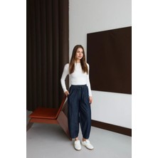 Fehu Bloom Tensel Kumaş Havuç Model Pantolon Lacivert