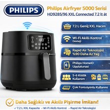 Philips Phılıps  Airfryer Xxl Connected Fritöz Siyah 5000 + Dijital Mutfak Tartısı Hediye