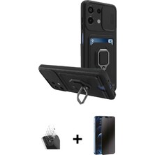 Cepte Toptan Redmi Note 13 4g Vadi Form Prime - Siyah 3D Antistatik Hayalet Cam Ekran Koruyucu + Şeffaf Kamera Lens Koruma Cam