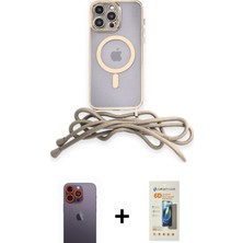 BUTİMAR'S iPhone 12 Pro Max Eksen Özel Seri - Siyah 6d Mat Seramik Hayalet Nano Ekran Koruyucu + Turuncu Neon Fosforlu Kamera Lens