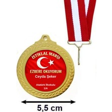 Kişiye Özel Istiklal Marşı Madalyası - Istiklal Marşını Okuyorum Madalyası - Isimli Madalya ( 24 Adet )