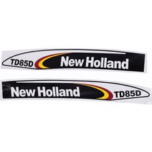 Peren Traktör New Holland TD85D Yan Yazı Takımı Siyah Tip Kaporta Etiketi Sağ - Sol Kaput Sticker Seti