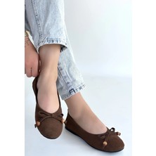 OEY Fashions Cear Kahverengi Deri Tozu Süet Babet Ayakkabı