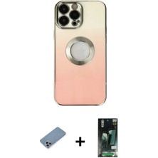 Cepte Toptan iPhone 13 Pro Kutup Yansıma Özel Seri - Şeffaf 360 Full Body Arka Koruyucu + Gökkuşağı Shine Kamera Lens Koruma Cam