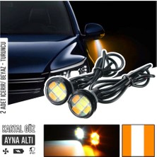 PINUKS Lamba Ayna Altı Gündüz Farı Kartal Göz 23MM 12V Beyaz-Turuncu   ( 007858 ) Takım  PİNUKS-TC24-600004