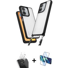 Cepte Toptan Redmi 13C Ufuk Klasik - Siyah 3D Antistatik Seramik Nano Ekran Koruyucu + Şeffaf Kamera Lens Koruma Cam