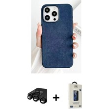 iPhone 15 Pro Pusula Modern - Siyah Bilvis Hayalet Cam Ekran Koruyucu + Siyah Raze Metal Kamera Lens